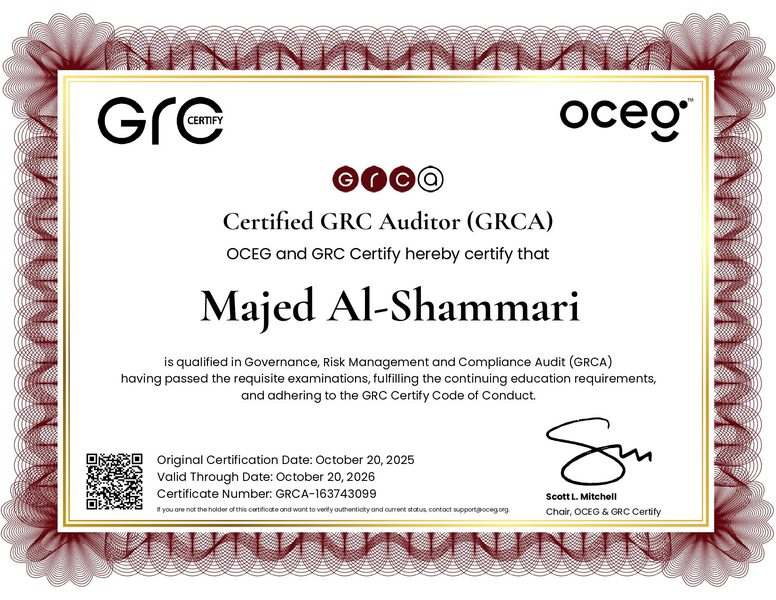 GRCA Certificate