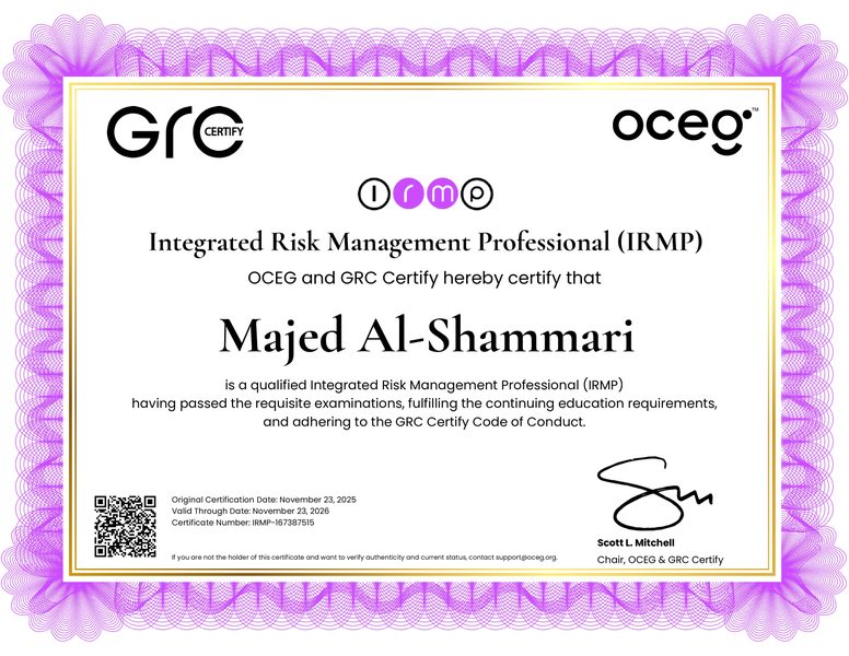 IRMP Certificate
